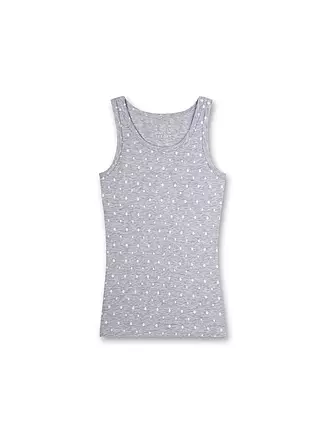 SANETTA | Top de niña - Camiseta interior gris claro jaspeado | 